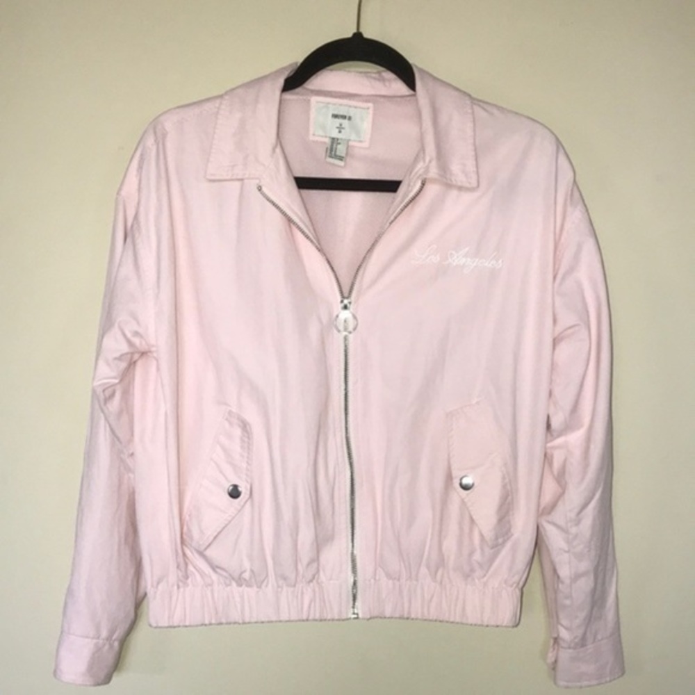 Forever 21 Baby Pink Los Angeles Jacket Size Small